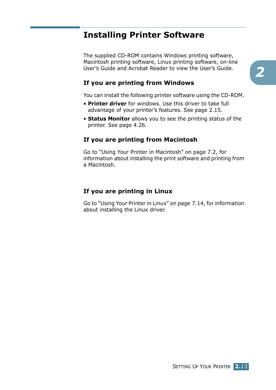 Installing printer software | Samsung ML 1740 User Manual | Page 30 / 150