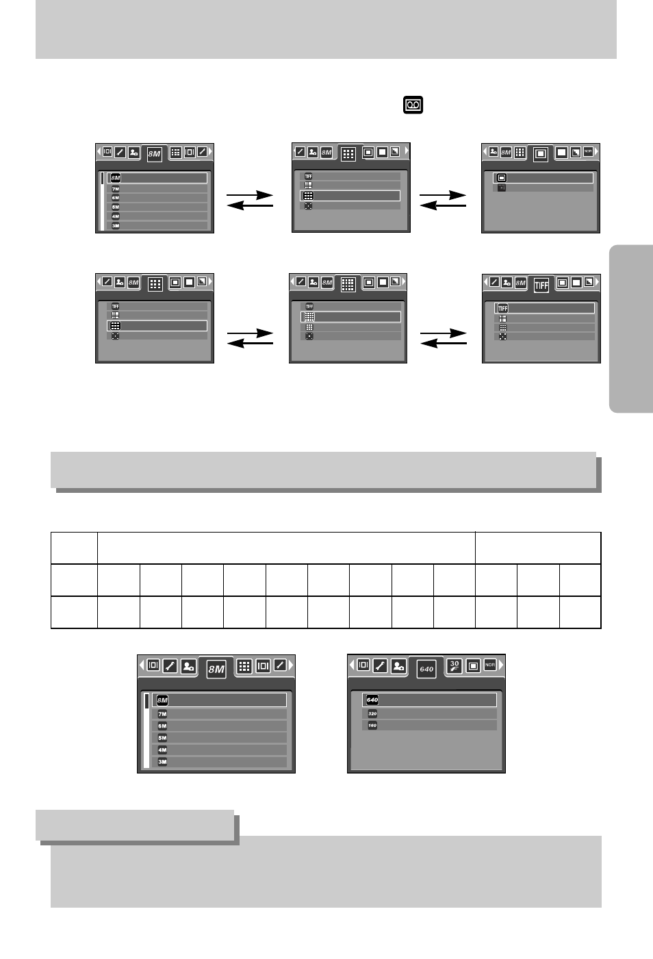 How to use the menu, Information size, Use the up and down buttons to select a sub menu | Samsung Digimax V800 User Manual | Page 47 / 144