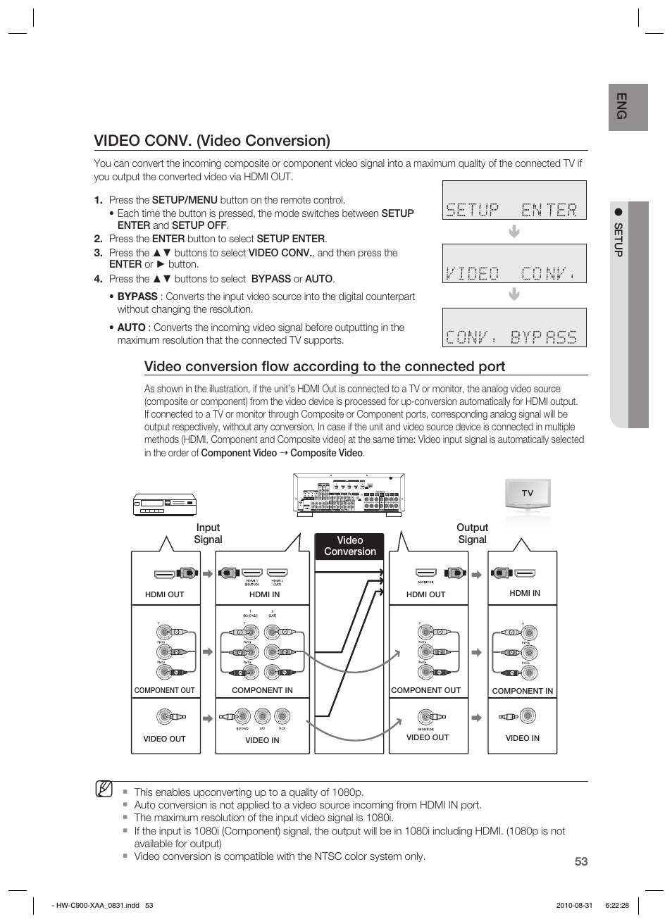 Video conv. (video conversion) | Samsung HW-C900-XAA User Manual | Page 53 / 70