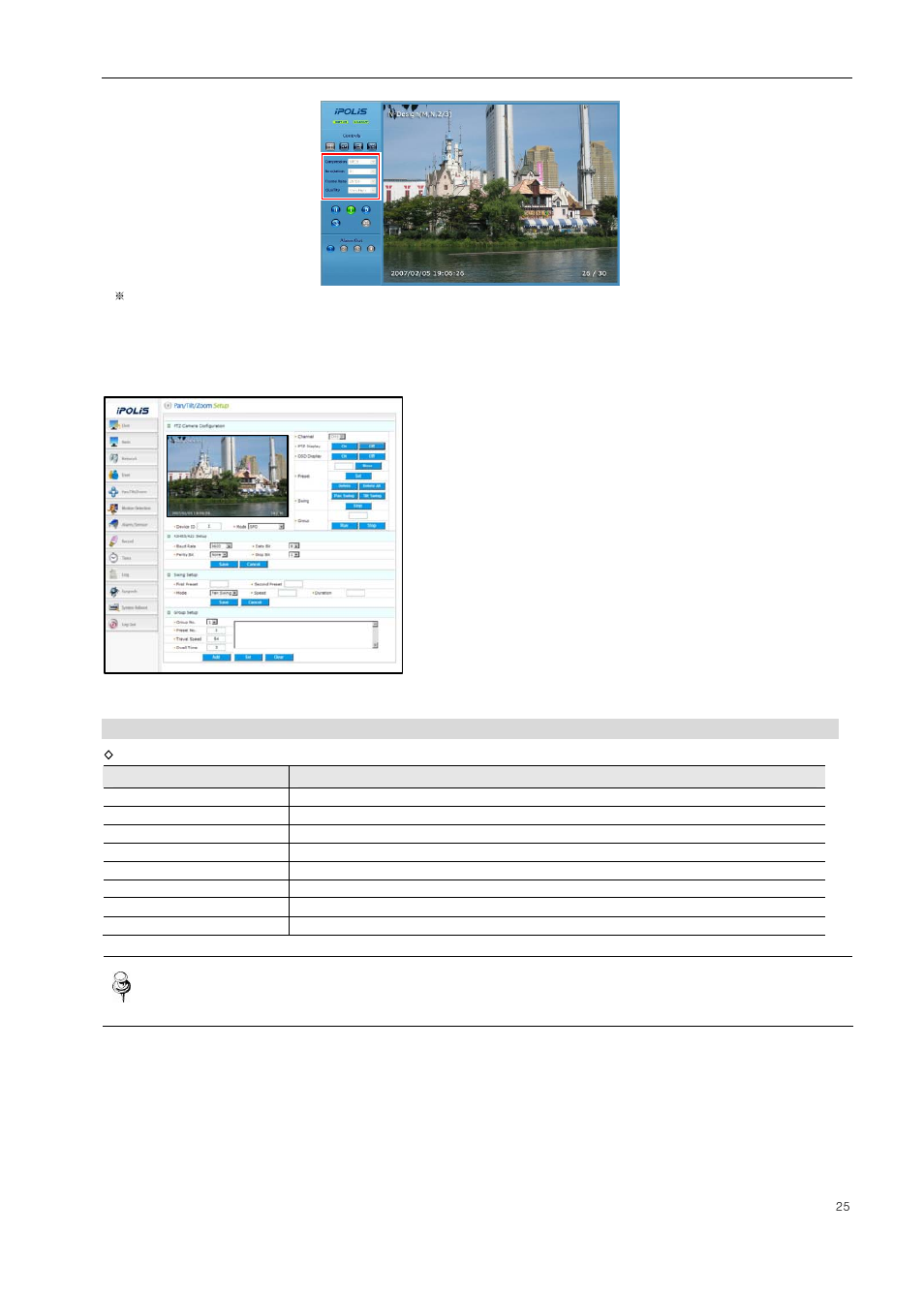Pan / tilt / zoom | Samsung SNS-100/400 User Manual | Page 27 / 38