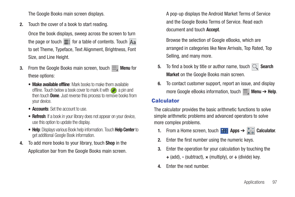 Calculator | Samsung 8.9 User Manual | Page 101 / 176