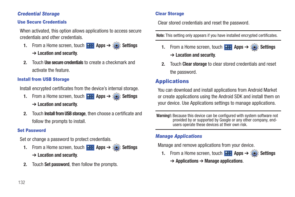 Applications | Samsung 8.9 User Manual | Page 136 / 176