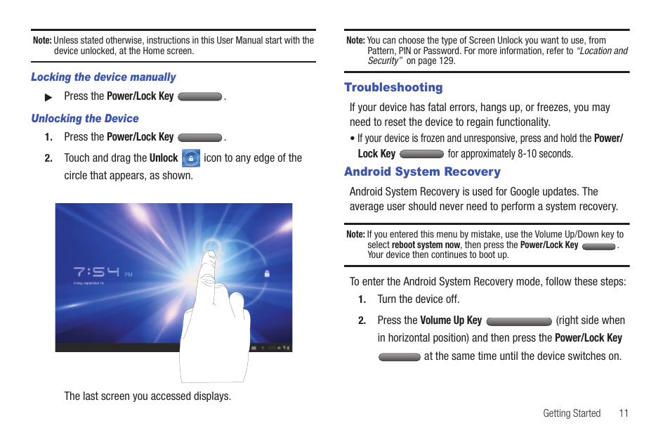 Troubleshooting, Android system recovery, Troubleshooting android system recovery | Samsung 8.9 User Manual | Page 15 / 176