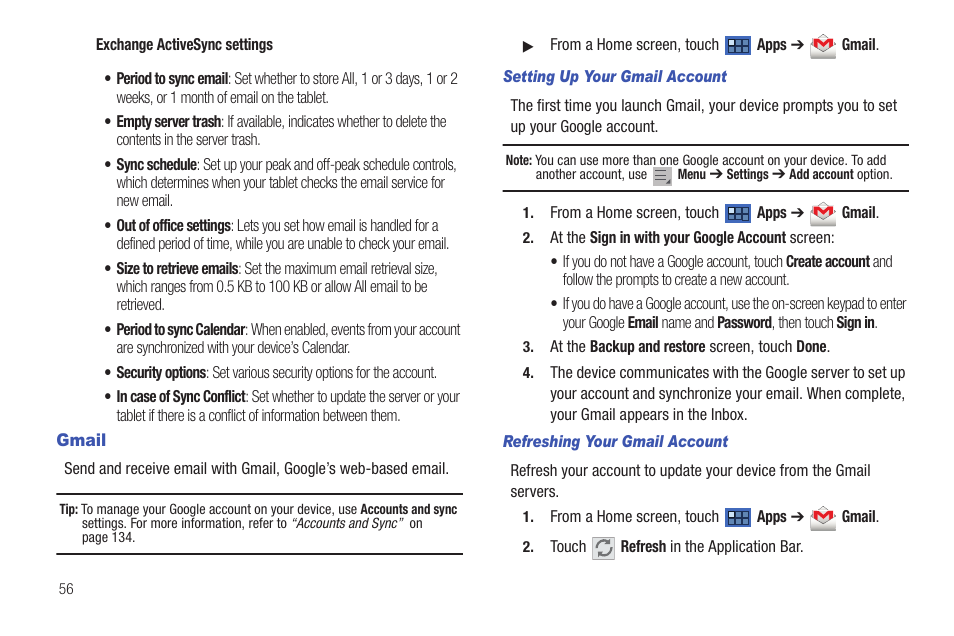 Gmail | Samsung 8.9 User Manual | Page 60 / 176