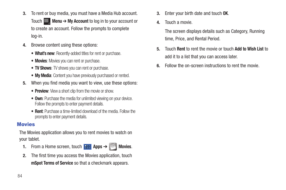 Movies | Samsung 8.9 User Manual | Page 88 / 176