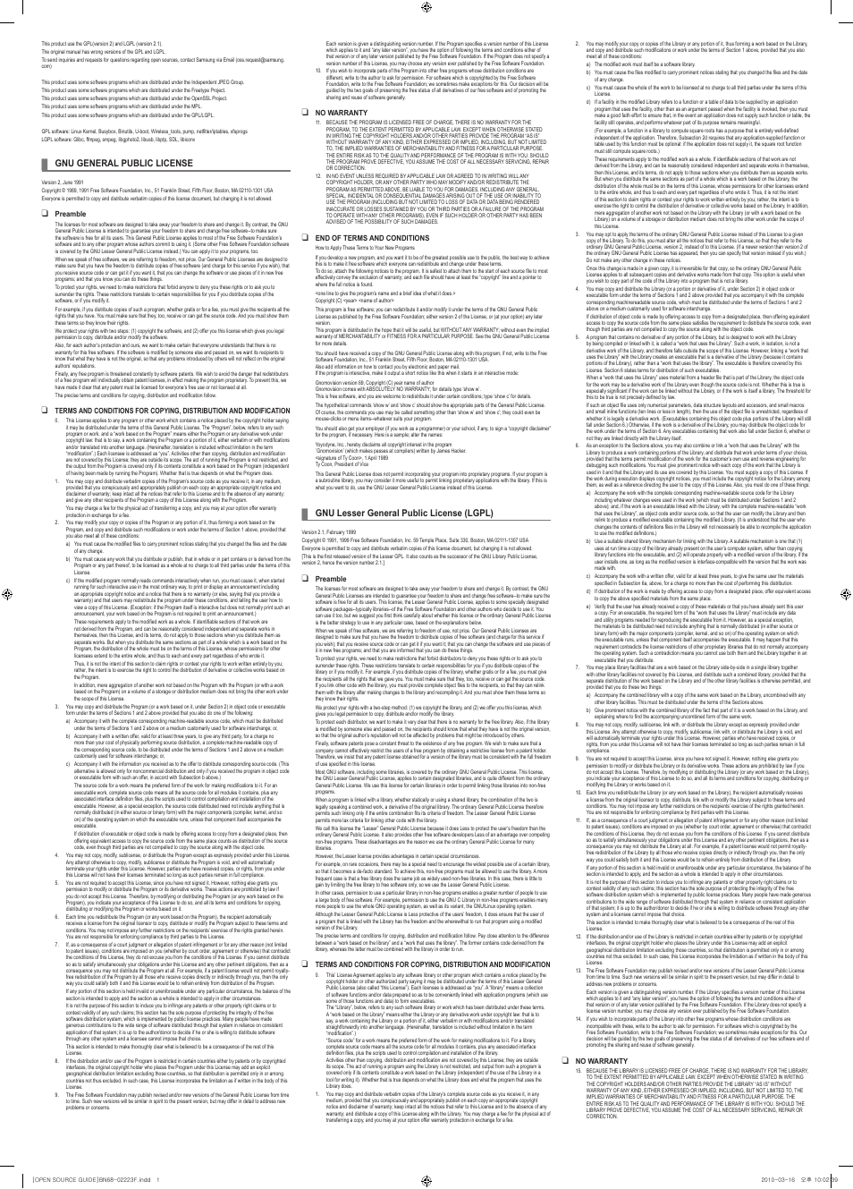 Samsung BN68-02223F-00 User Manual | 2 pages