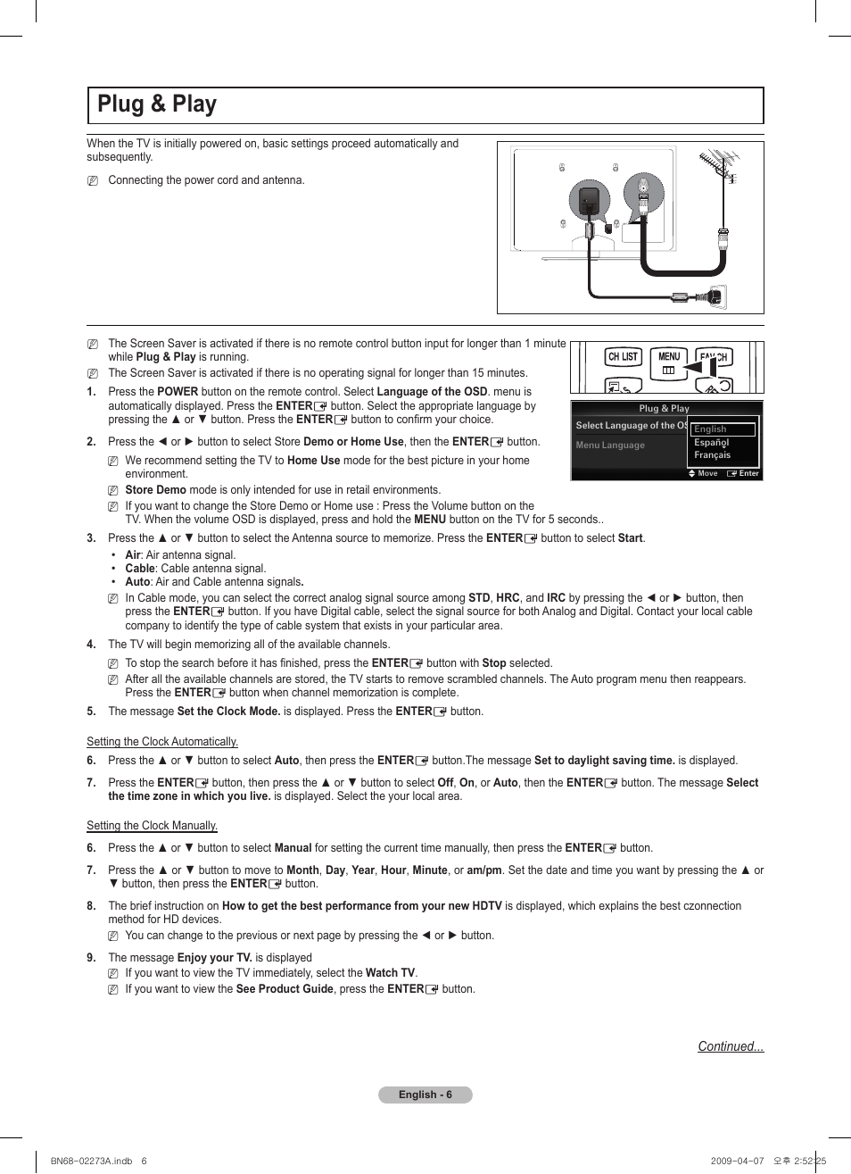 Plug & play | Samsung BN68-02135A User Manual | Page 5 / 28