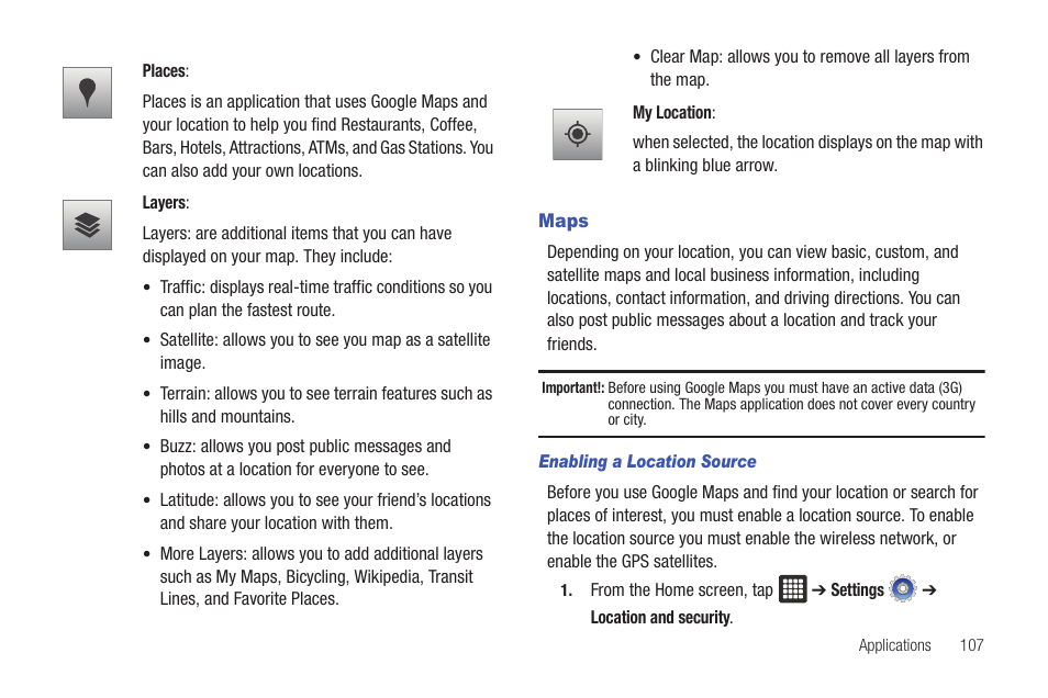 Maps | Samsung Galaxy Tab A3LSGHI987 User Manual | Page 111 / 146