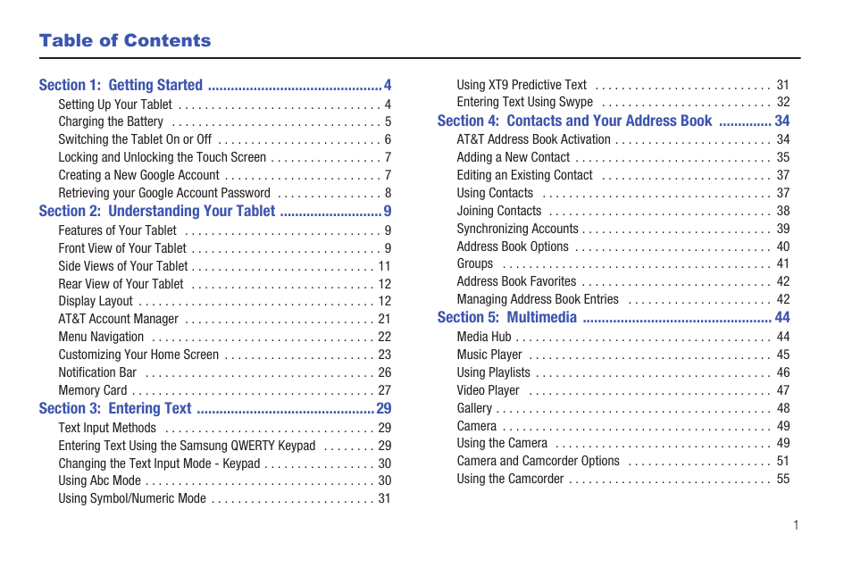 Samsung Galaxy Tab A3LSGHI987 User Manual | Page 5 / 146