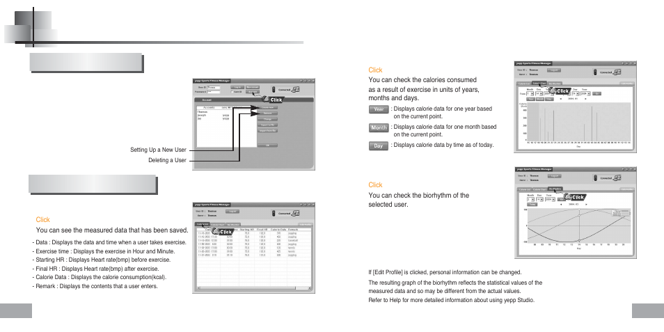 Using fitness manager, Setting up a user using fitness manager | Samsung YP-60 User Manual | Page 20 / 38