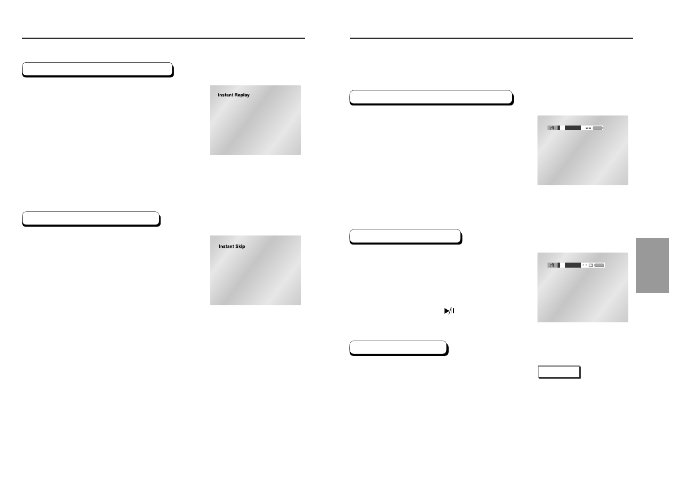 Using the bookmark function, Using the instant replay/skip function | Samsung DVD-P239 User Manual | Page 16 / 23