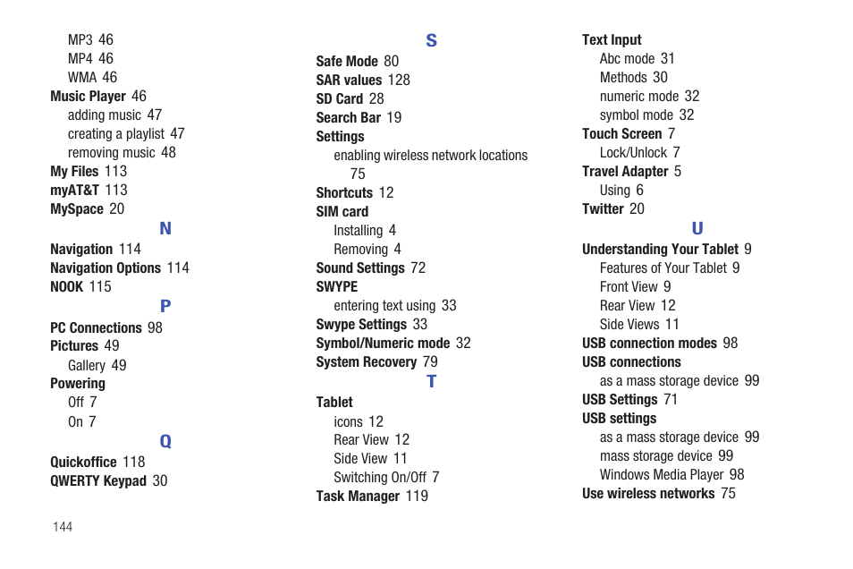 Samsung GALAXY Tab SGH-I987 User Manual | Page 148 / 149