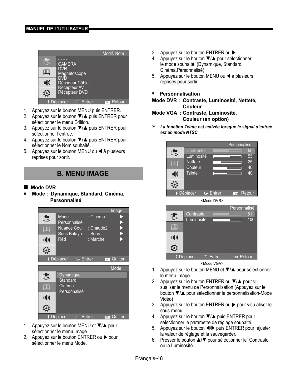 B. menu image | Samsung SMT-190Dx User Manual | Page 116 / 354