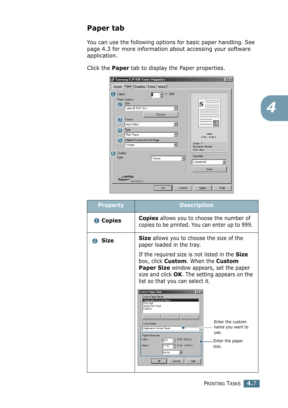 Paper tab | Samsung CLP 550 User Manual | Page 107 / 289
