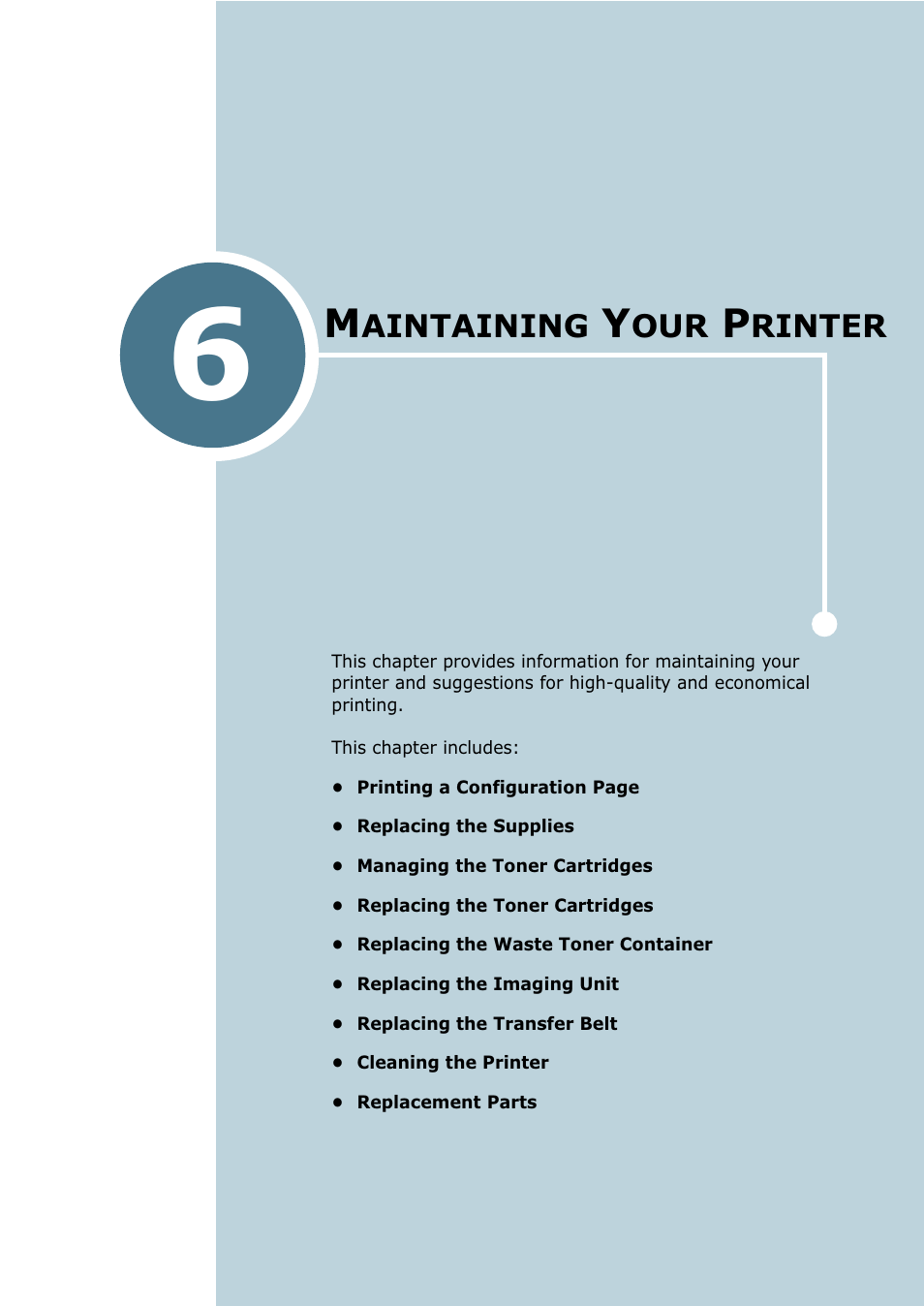 Maintaining your printer, Chapter 6 | Samsung CLP 550 User Manual | Page 131 / 289