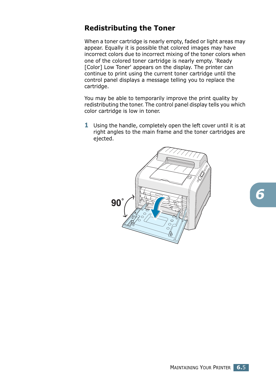 Redistributing the toner | Samsung CLP 550 User Manual | Page 135 / 289