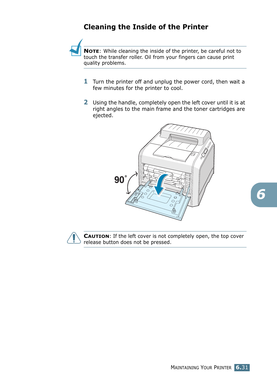 Cleaning the inside of the printer | Samsung CLP 550 User Manual | Page 161 / 289