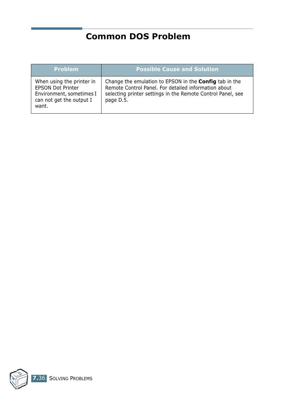 Common dos problem | Samsung CLP 550 User Manual | Page 204 / 289