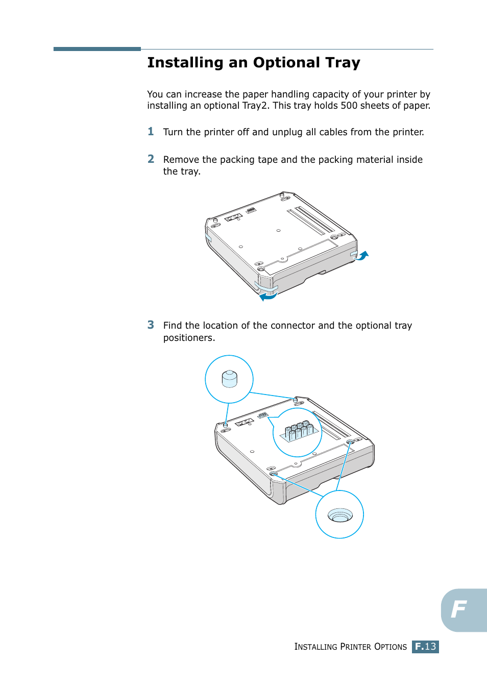Installing an optional tray | Samsung CLP 550 User Manual | Page 271 / 289