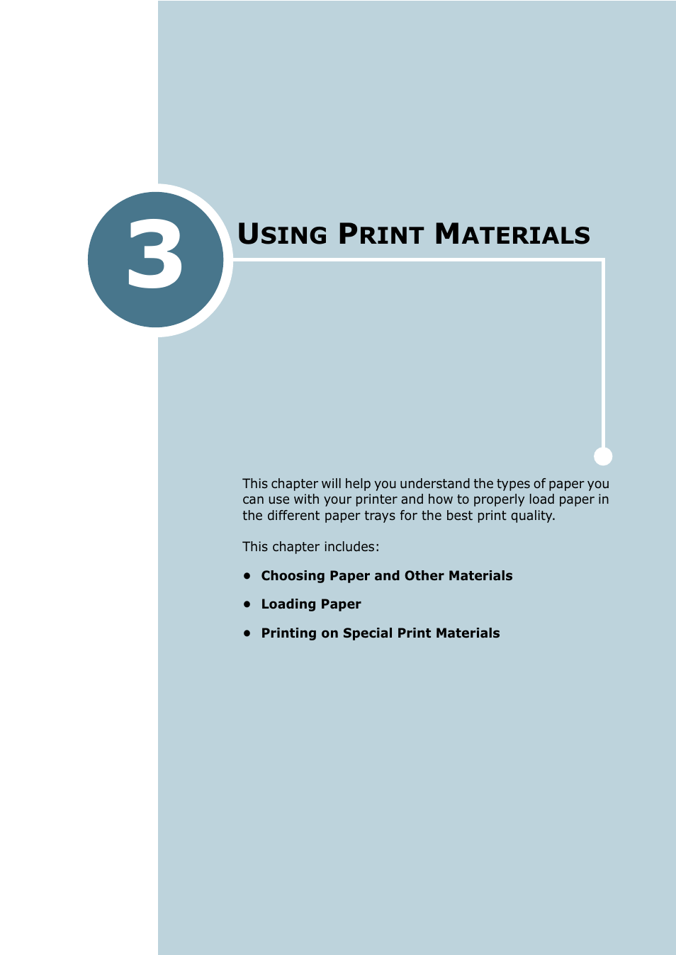 Using print materials, Chapter 3 | Samsung CLP 550 User Manual | Page 77 / 289