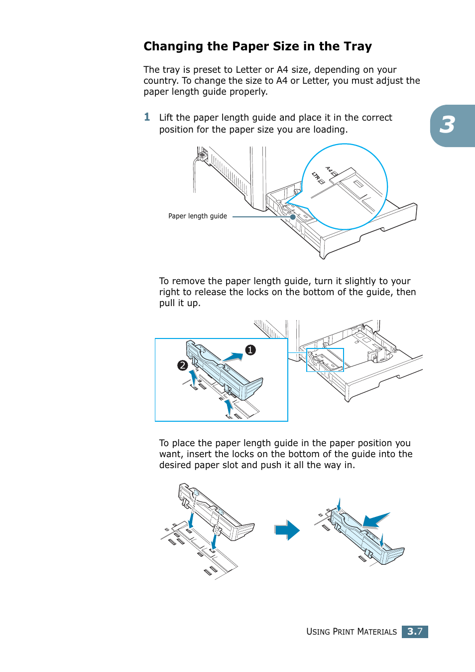 Changing the paper size in the tray | Samsung CLP 550 User Manual | Page 83 / 289