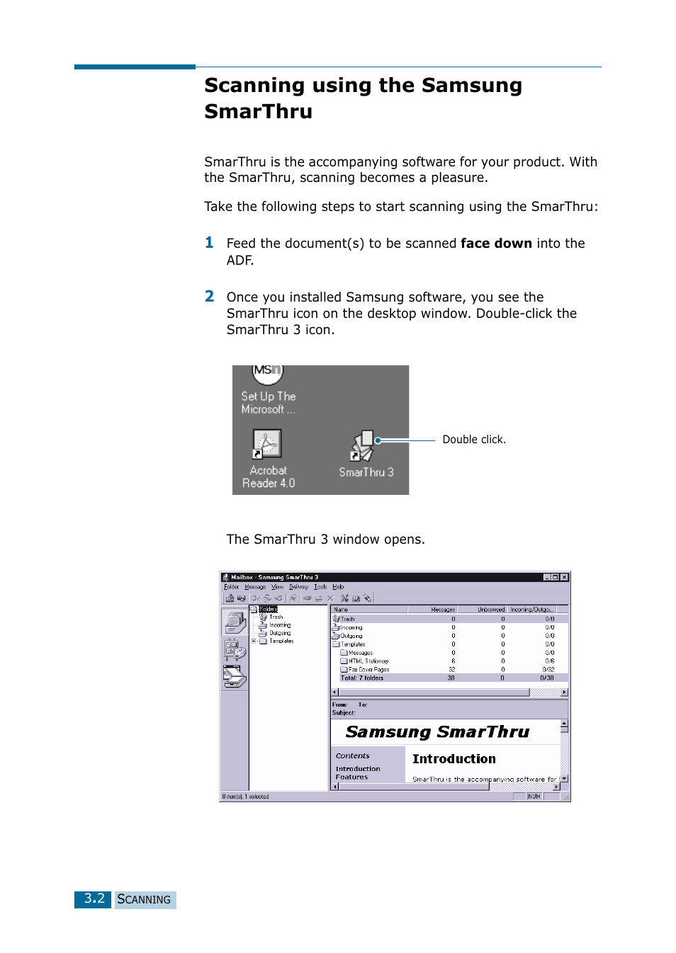 Scanning using the samsung smarthru | Samsung 835P User Manual | Page 41 / 51