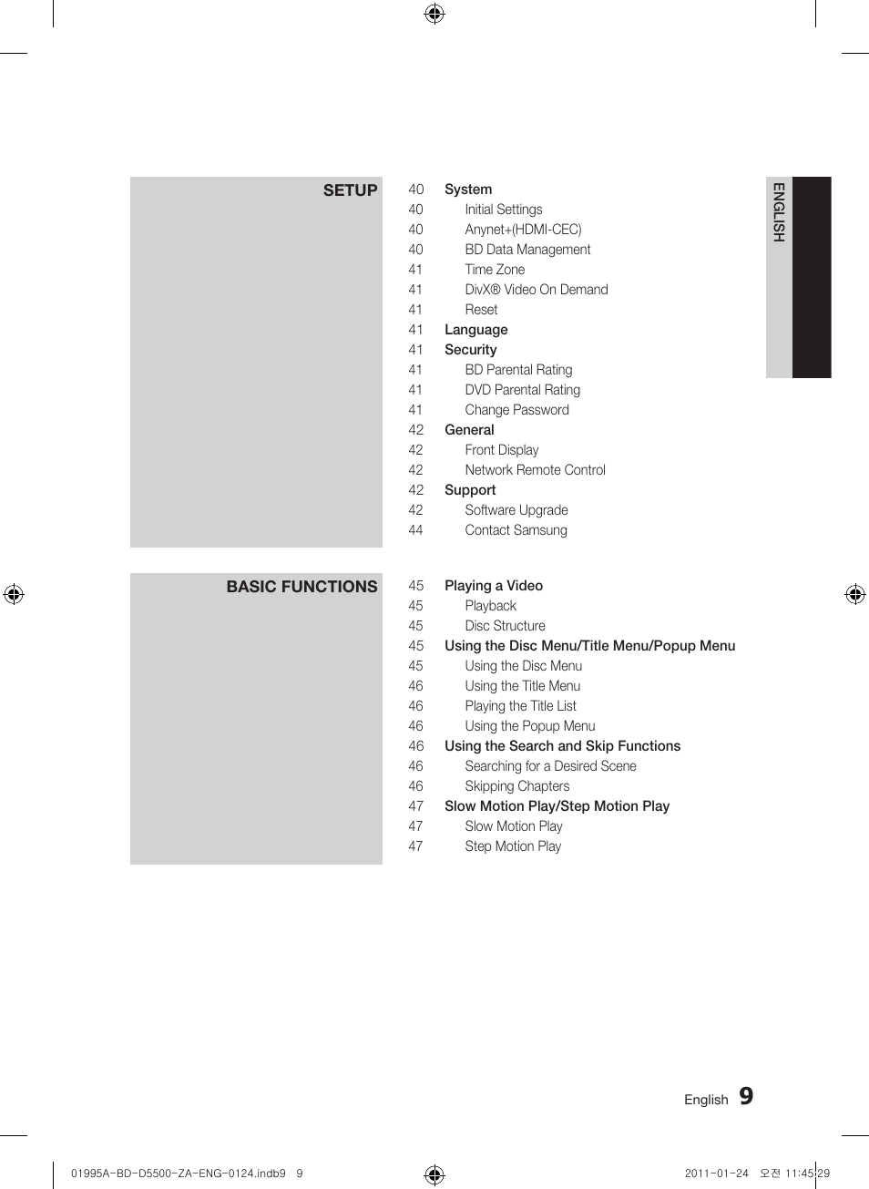 Samsung BD-D5500 User Manual | Page 9 / 74
