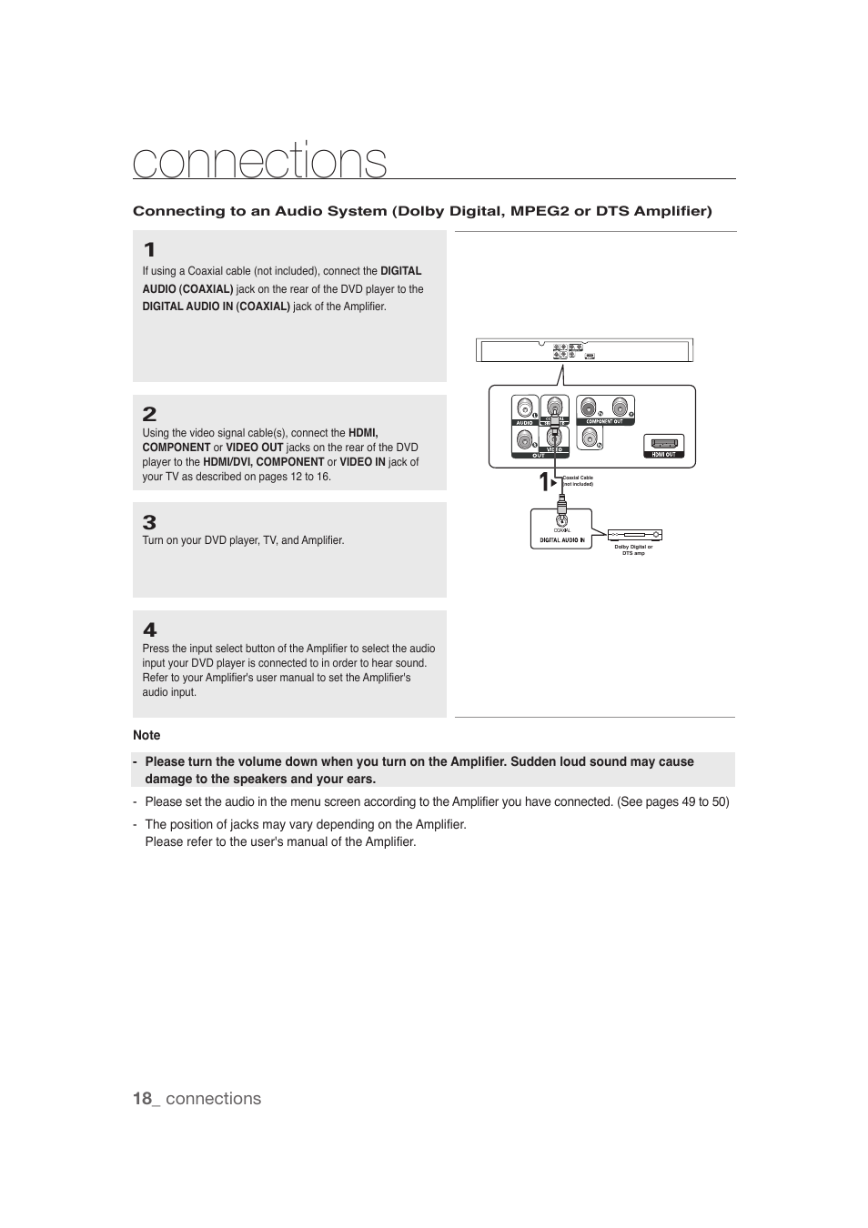 Connections | Samsung DVD-1080P9 User Manual | Page 18 / 68