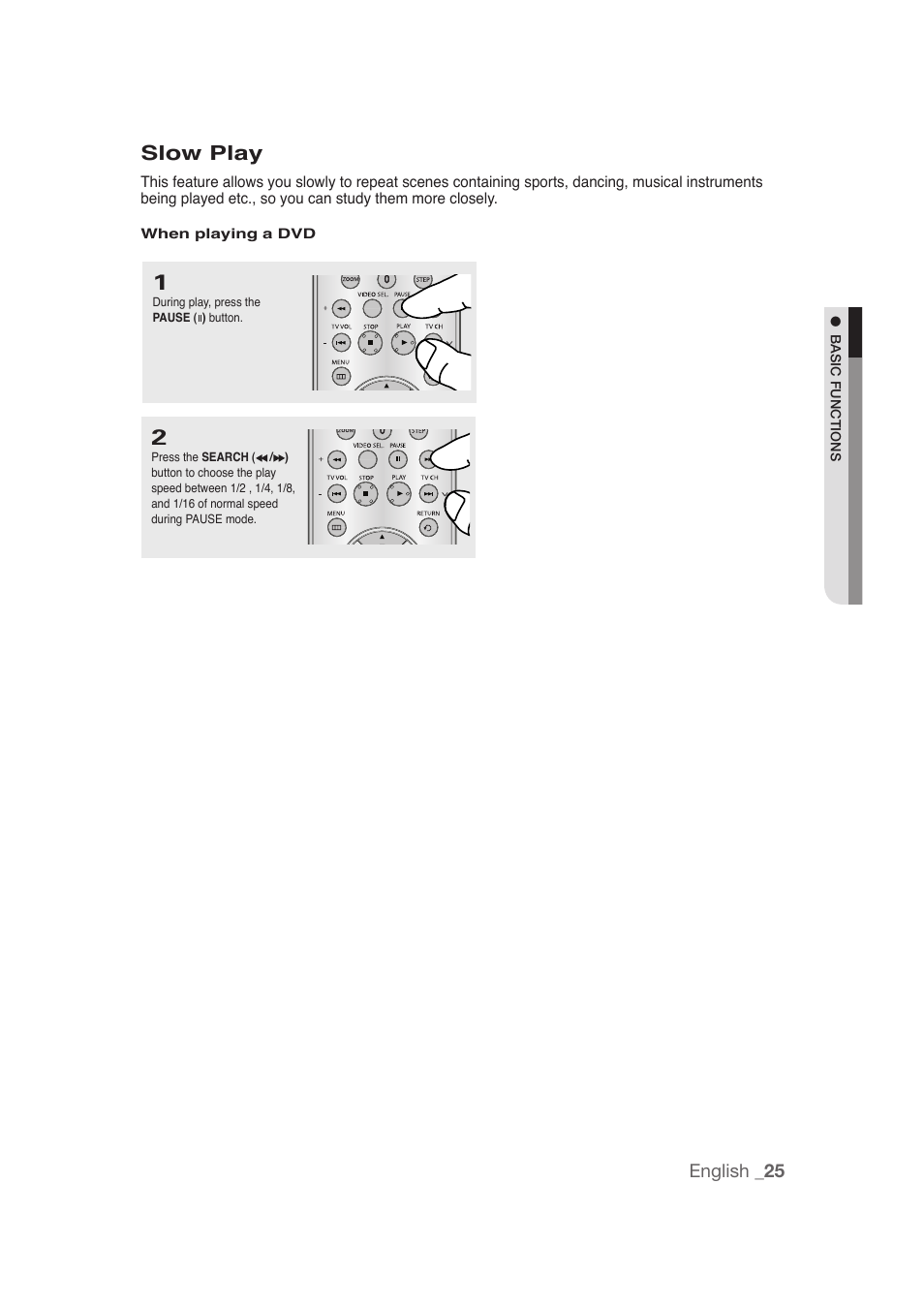 Slow play, English _25 | Samsung DVD-1080P9 User Manual | Page 25 / 68