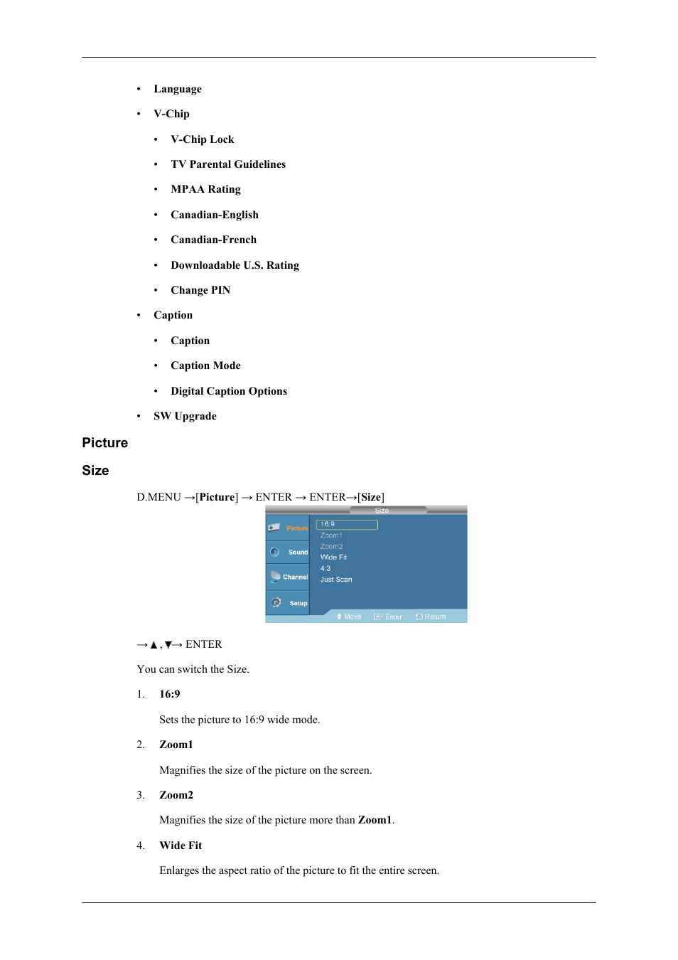 Picture, Size | Samsung SBB-DT User Manual | Page 3 / 16