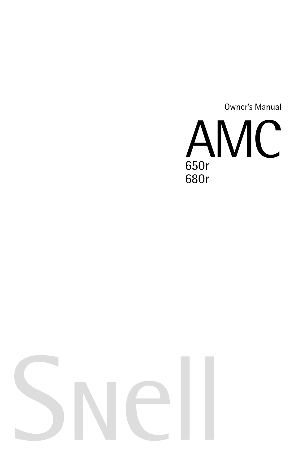 Snell Acoustics 680r User Manual | 8 pages