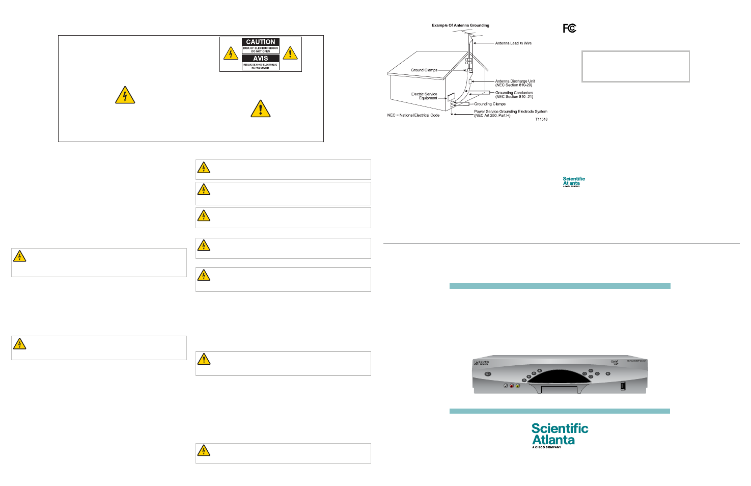 Scientific Atlanta Explorer 8240C User Manual | 2 pages