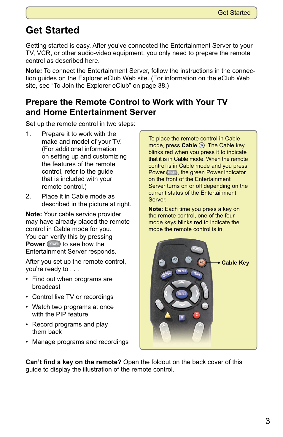 Get started | Scientific Atlanta 8000 User Manual | Page 6 / 49