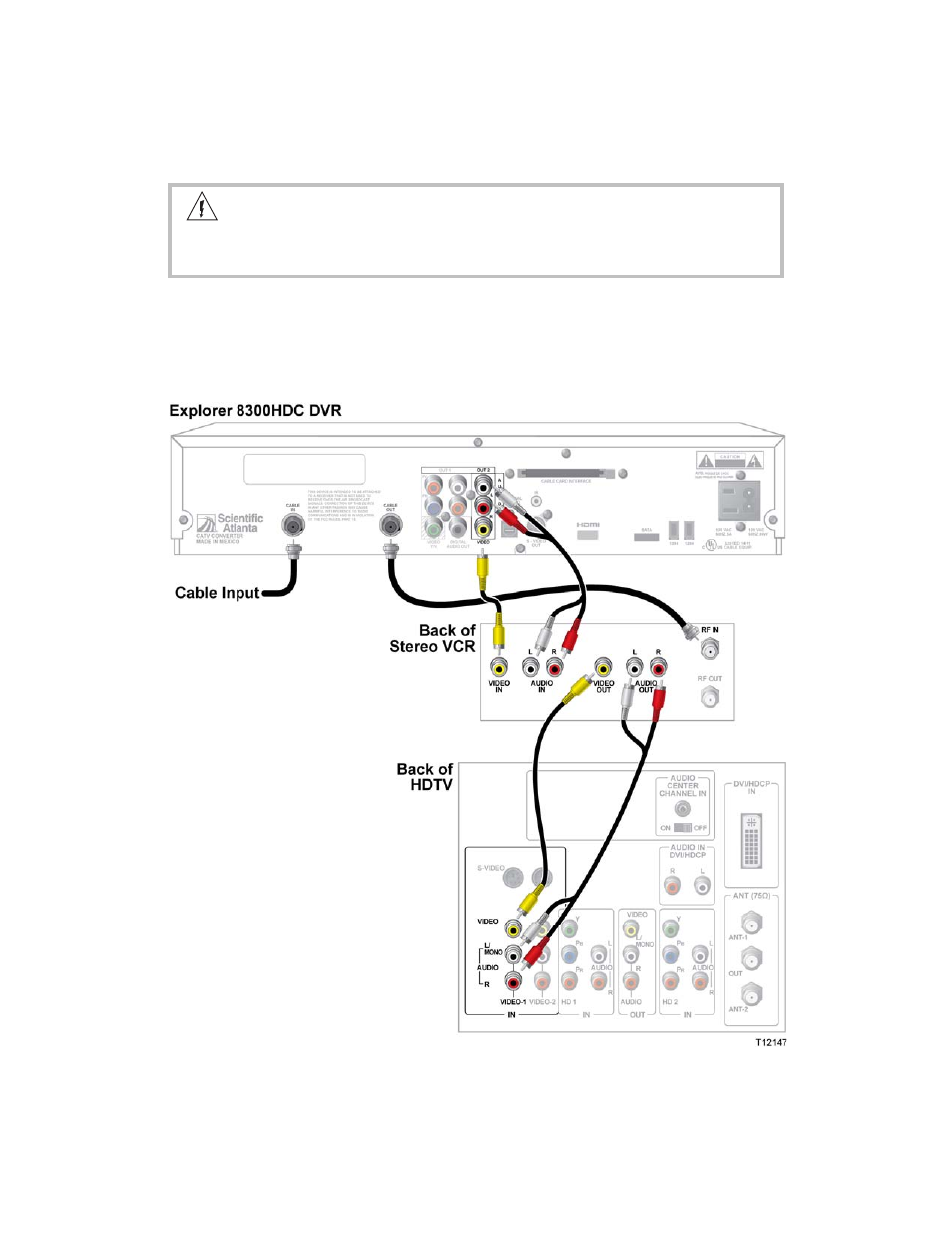 Connection to a stereo vcr and hdtv | Scientific Atlanta 8300HDC User Manual | Page 21 / 28