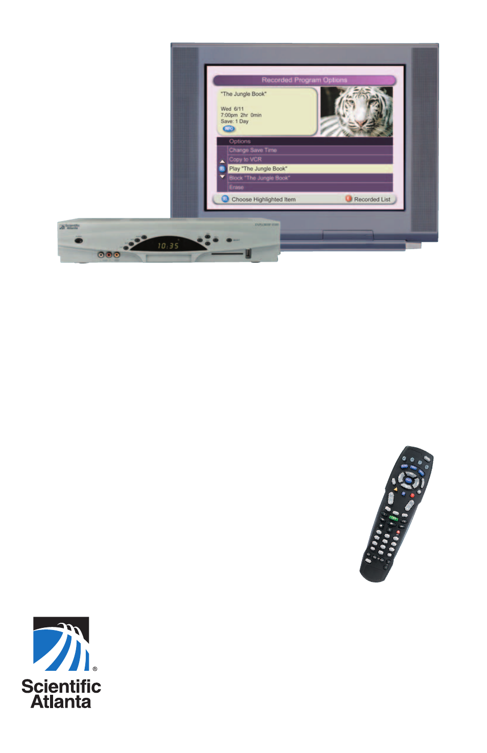 Back cover, Choice, Convenience | Complete control, Whenever you want, When watching tv, Explorer dvr, Record your favorite programs, Play back your recordings | Scientific Atlanta 8000HD User Manual | Page 65 / 65