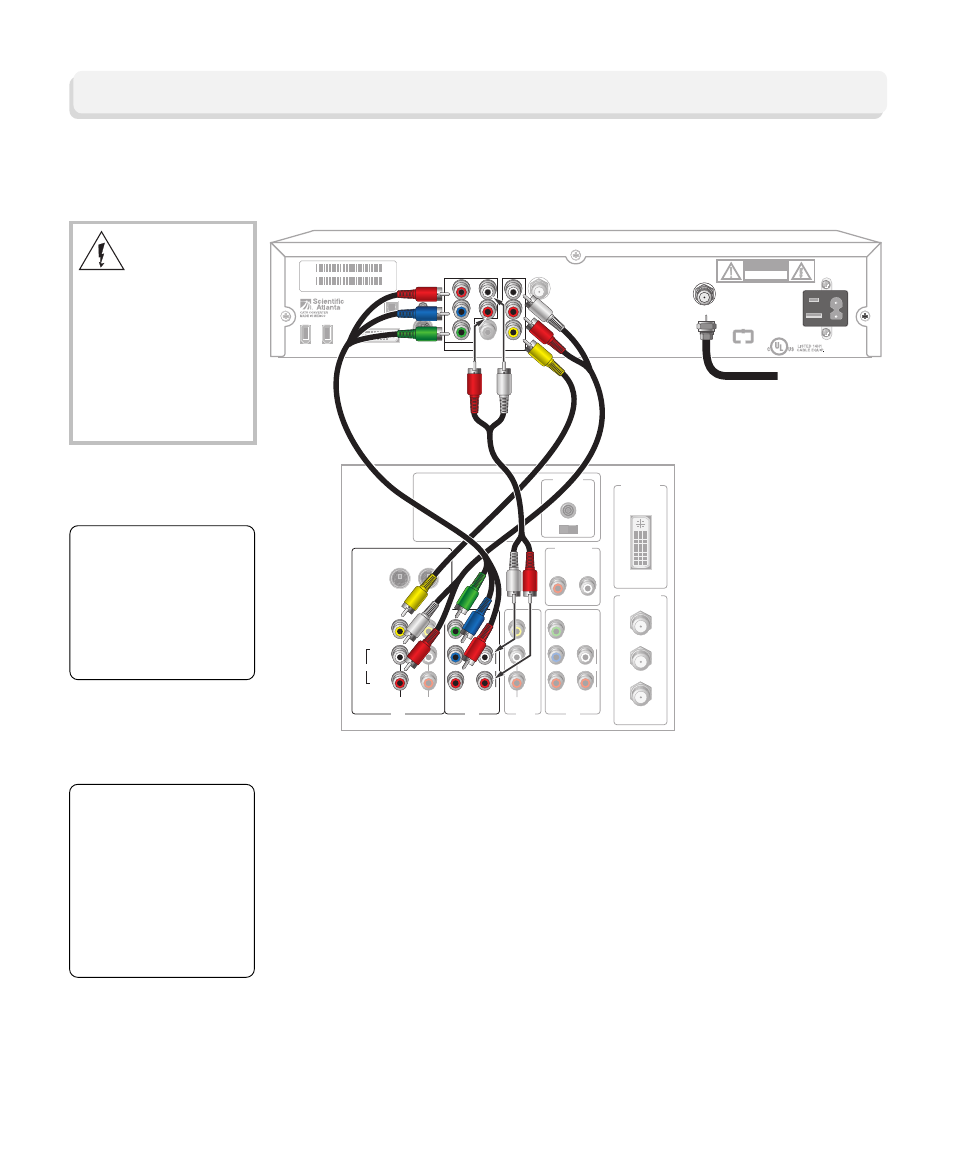 Connecting the 3250hd, Typical hdtv using ypbpr cables and audio cables, Explorer 3250hd back of hdtv | Cable input | Scientific Atlanta 3250HD User Manual | Page 12 / 28