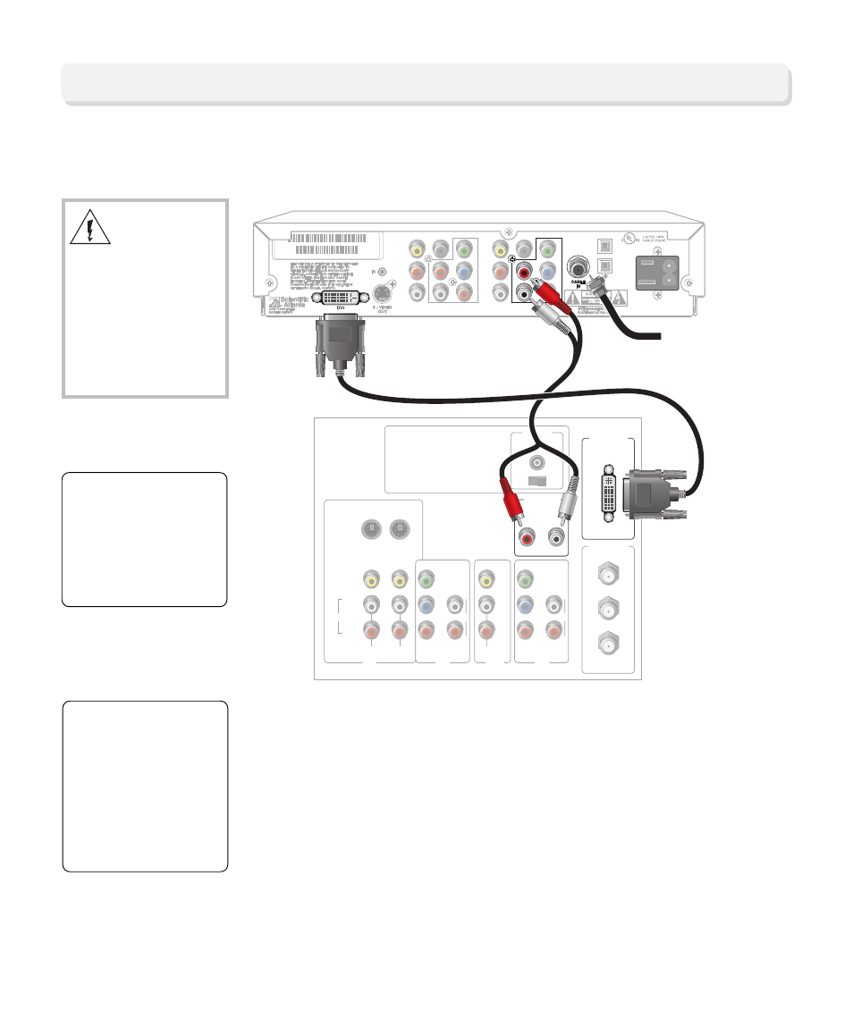 Connecting the 3250hd loop-through model, Typical hdtv using a dvi cable and audio cables, Explorer 3250hd back of hdtv | Scientific Atlanta 3250HD User Manual | Page 17 / 28