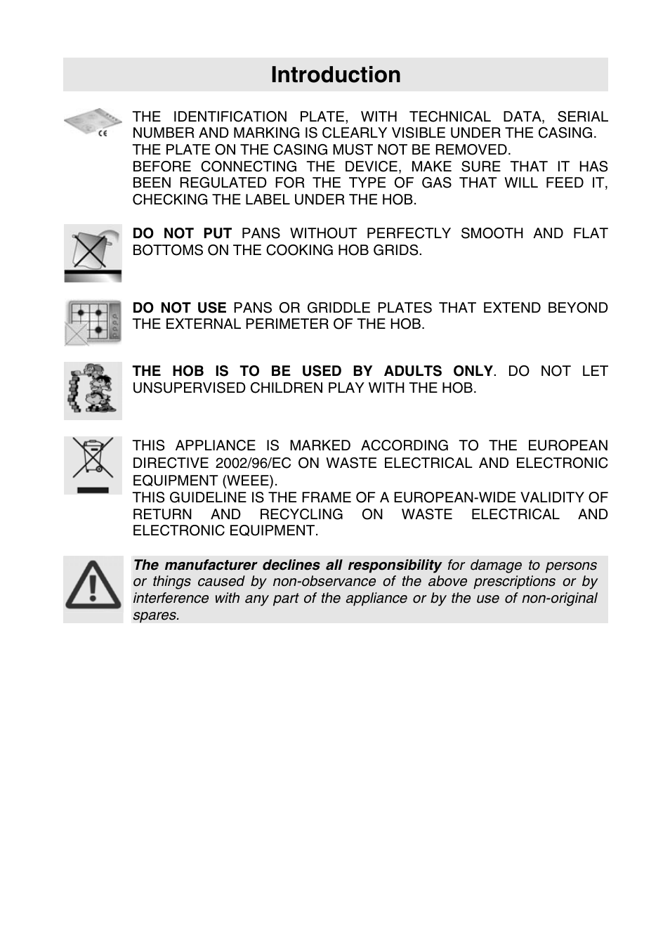 Introduction | Smeg SER63LPG3 User Manual | Page 3 / 20