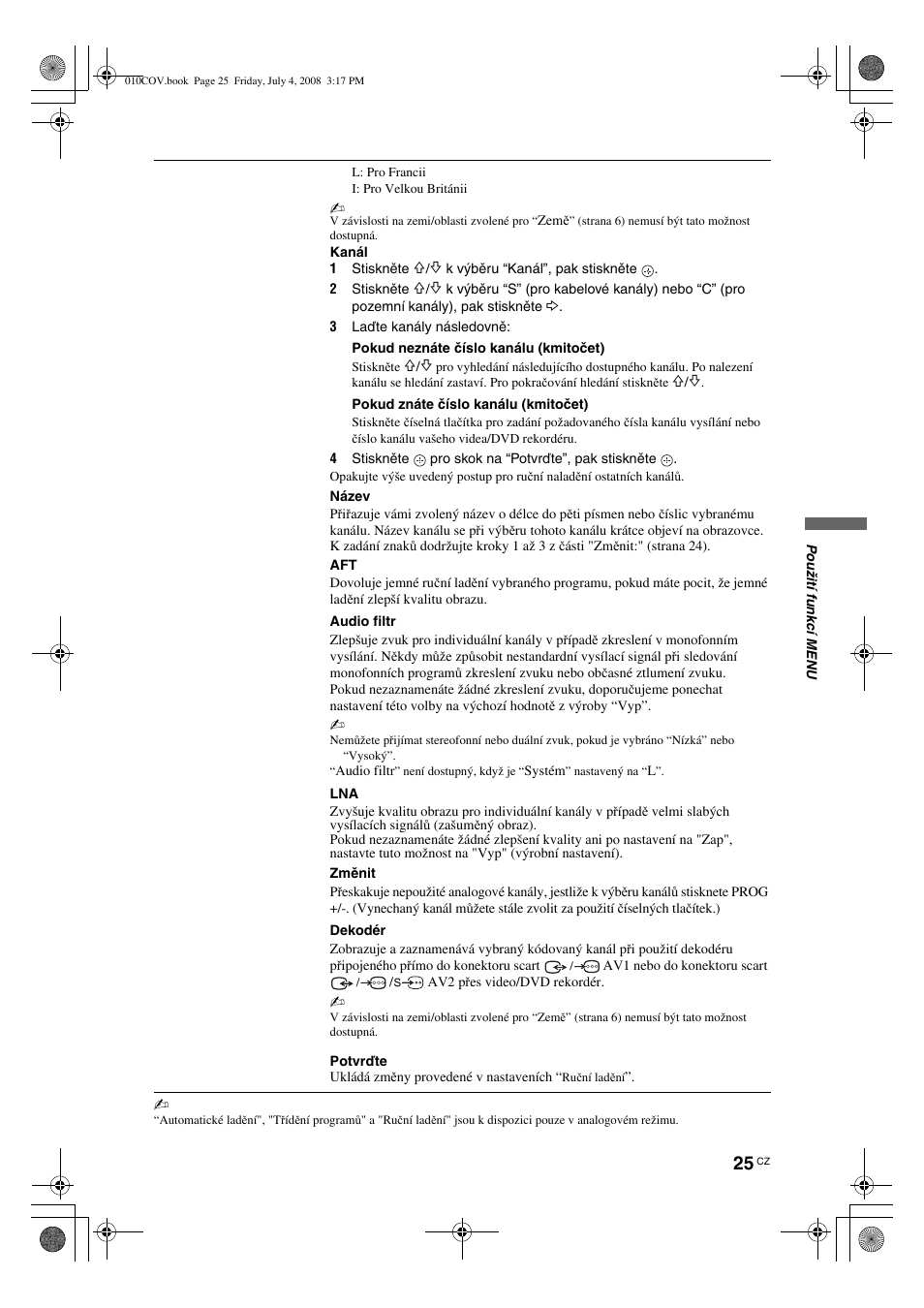 Sony KDL-26 S4000 User Manual | Page 115 / 181