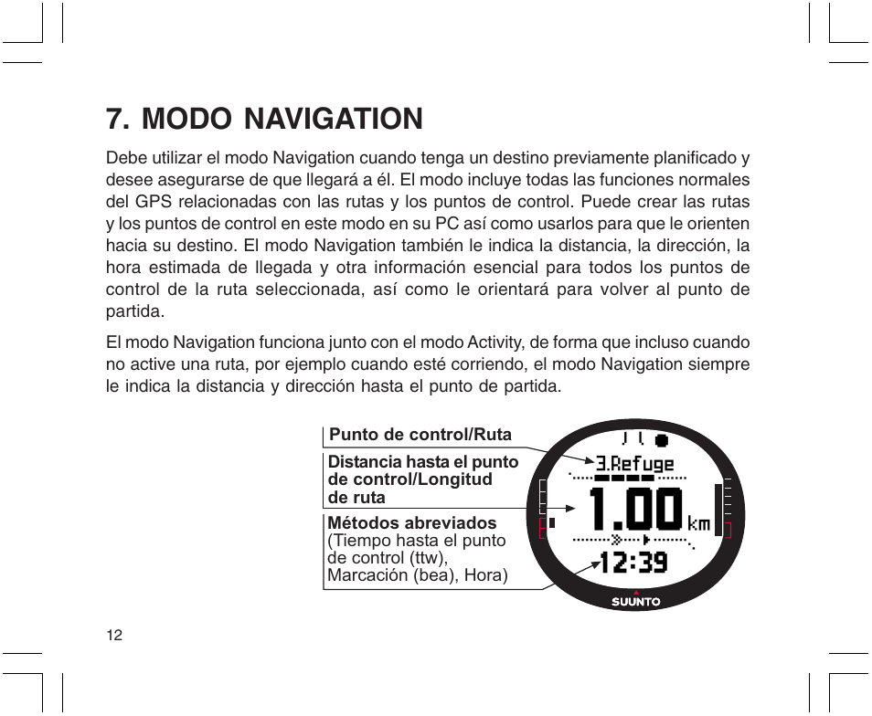 Modo navigation | SUUNTO X9 User Manual | Page 118 / 286