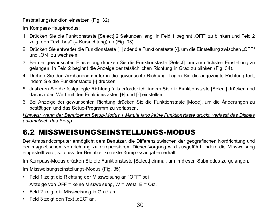2 missweisungseinstellungs-modus | SUUNTO MARINER | REGATTA | YACHTSMAN User Manual | Page 108 / 288