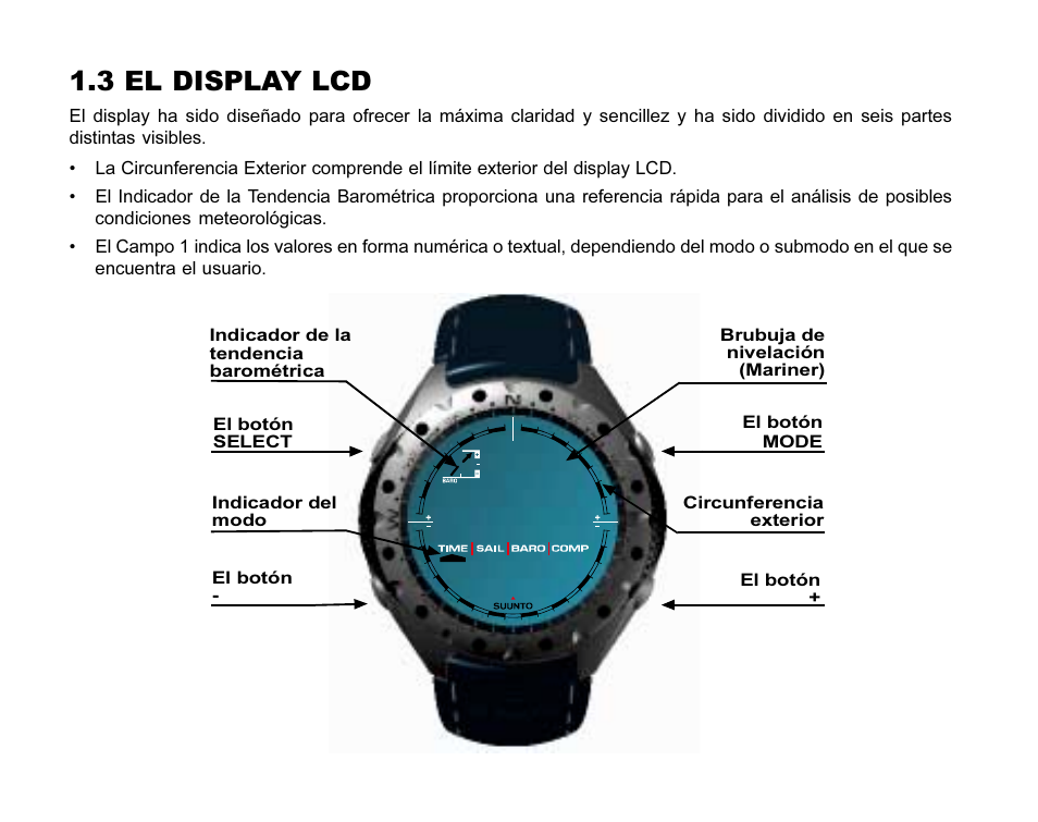3 el display lcd | SUUNTO MARINER | REGATTA | YACHTSMAN User Manual | Page 122 / 288