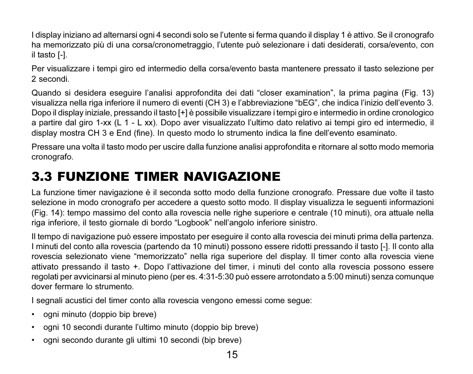 3 funzione timer navigazione | SUUNTO MARINER | REGATTA | YACHTSMAN User Manual | Page 167 / 288