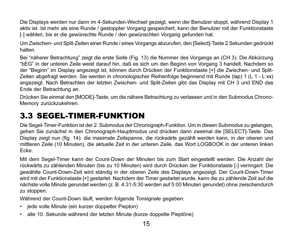 3 segel-timer-funktion | SUUNTO MARINER | REGATTA | YACHTSMAN User Manual | Page 93 / 288