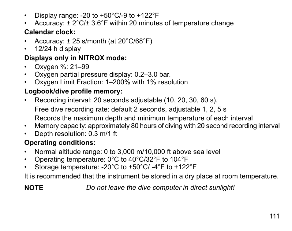 SUUNTO D6I User Manual | Page 110 / 130