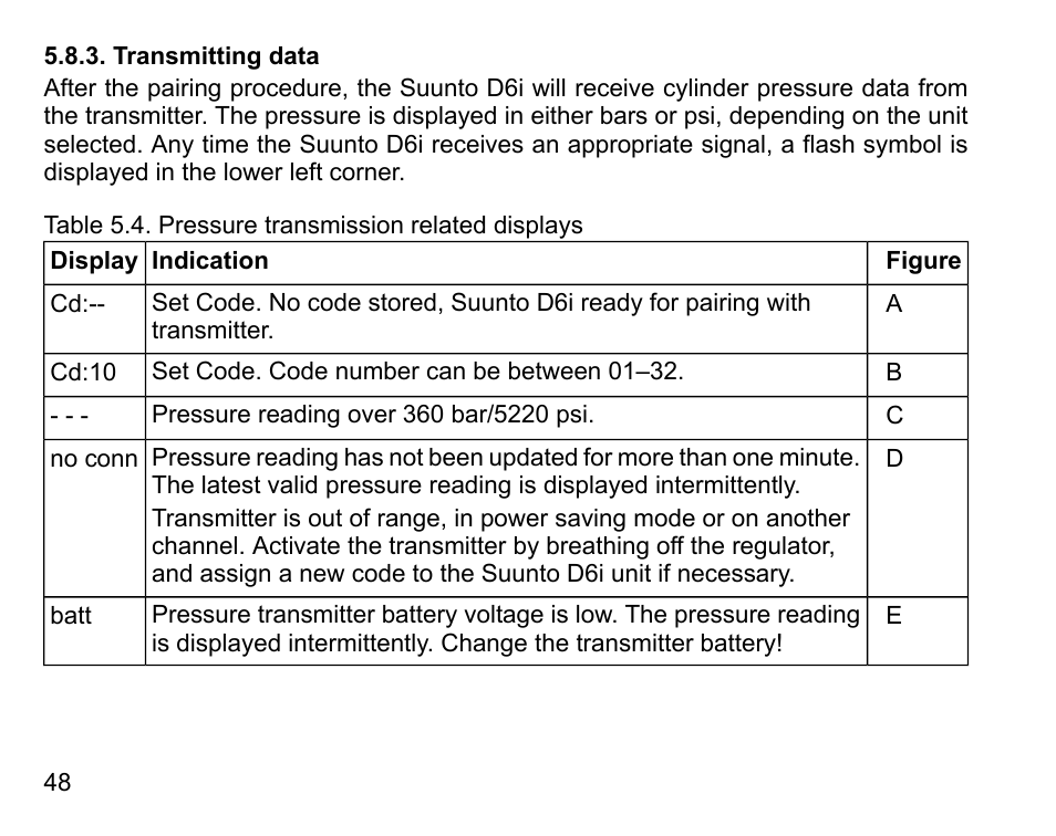 Transmitting data | SUUNTO D6I User Manual | Page 47 / 130