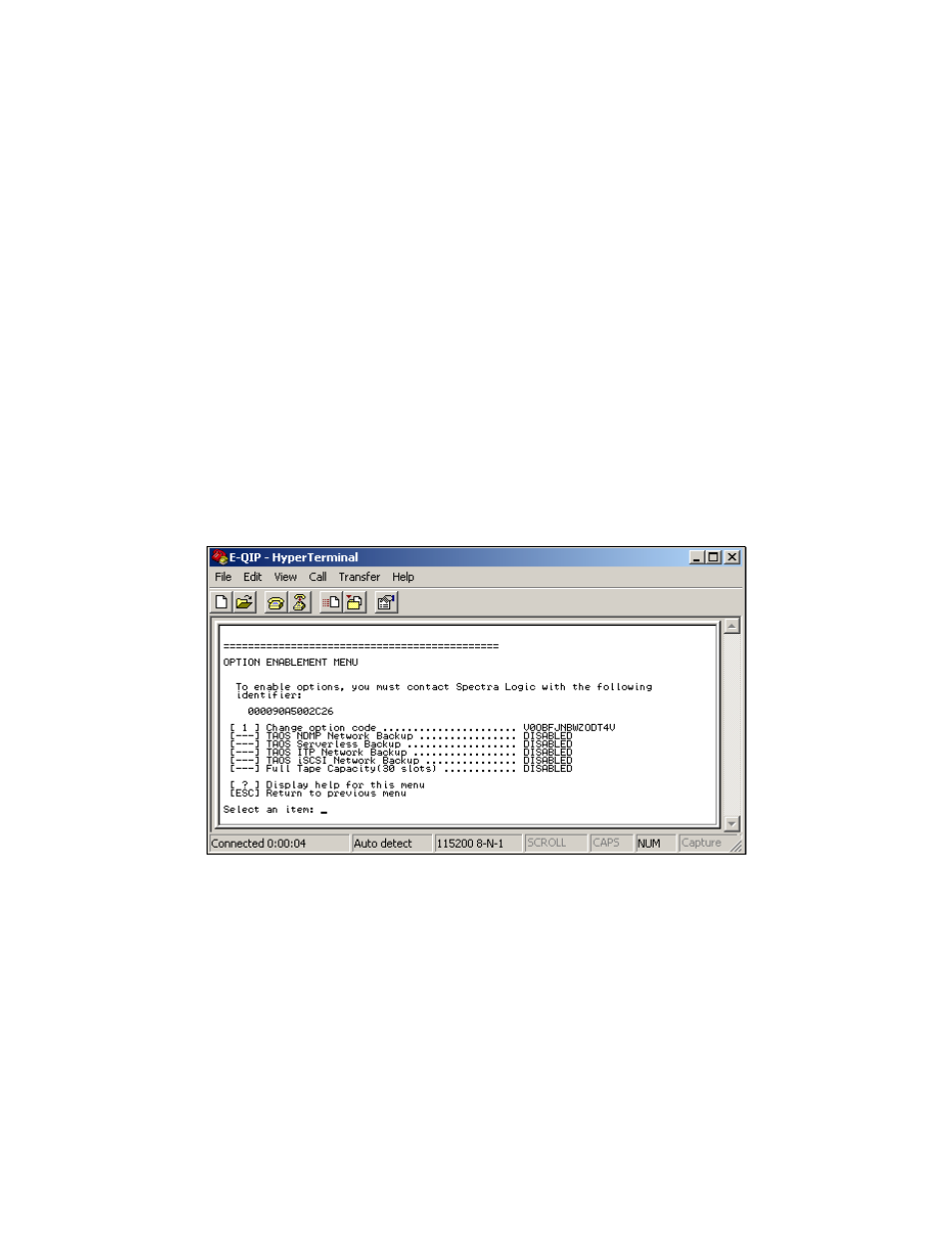 Taos ndmp configuration, Enable options | Spectra Logic Spectra 12000 User Manual | Page 179 / 190