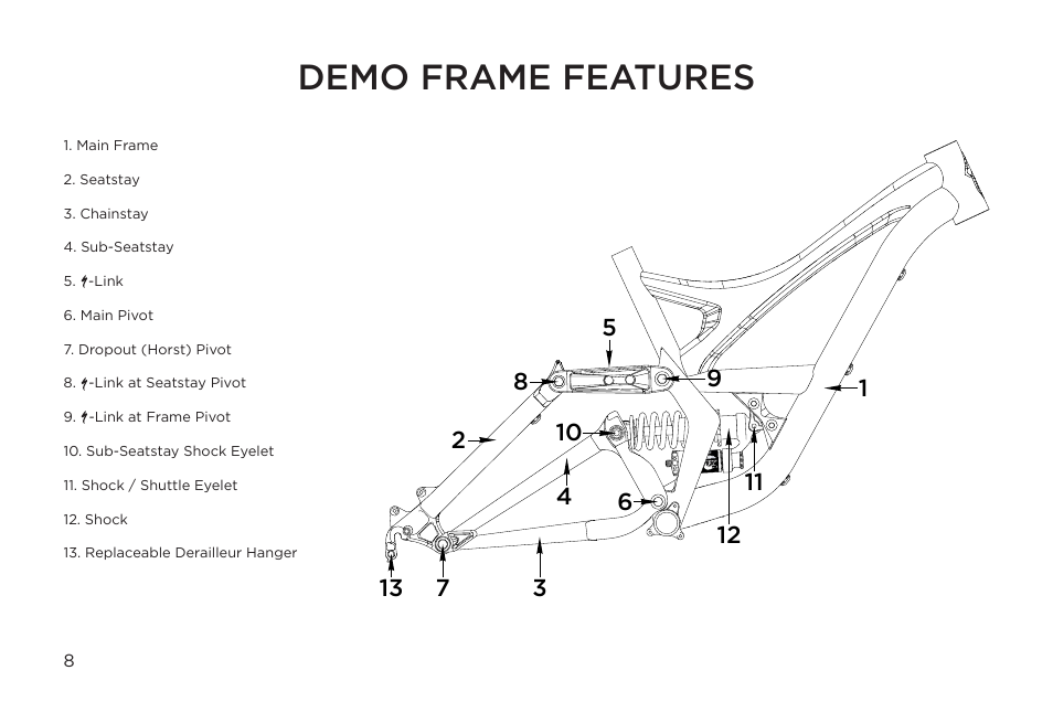 Demo frame features | Specialized Enduro 6 User Manual | Page 8 / 22