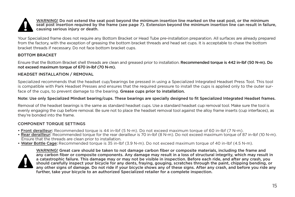 Specialized Enduro Home Gym User Manual | Page 15 / 22