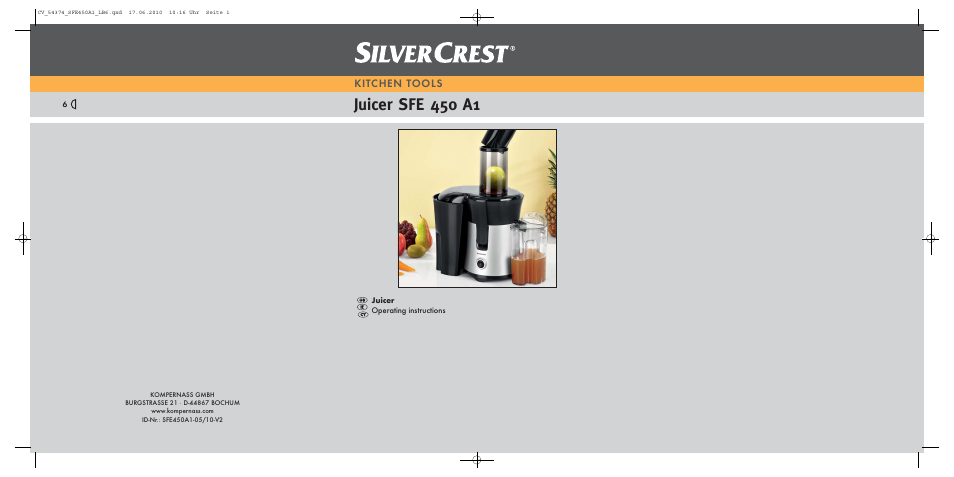 Silvercrest SFE450A1-05/10-V2 User Manual | 10 pages